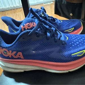 Hoka Clifton 9 Blue and Pink Women's Sneakers